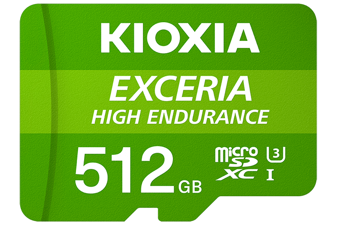 キオクシア：ドライブレコーダー用高耐久microSDメモリカードの512GB製品