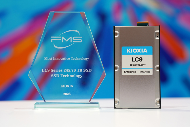 KIOXIA LC9 Series 245.76 TB Enterprise SSD with Innovative 32-die Stack Memory Named ‘Best of Show’ at FMS 2025