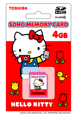 ハローキティをデザインしたSDHCメモリカードのパッケージ写真