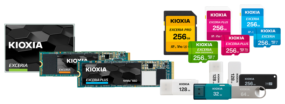 “KIOXIA” branded flash memory / storage consumer products